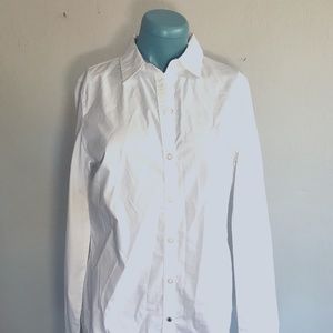 White Nautica Button Down Work Blouse